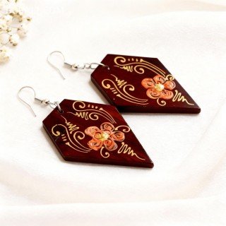 New Collection Painting Wood Earrings Premium Design